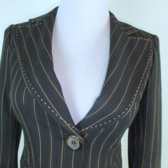 NWT NANETTE LEPORE STRIPE TEDDY BOY JACKET 0